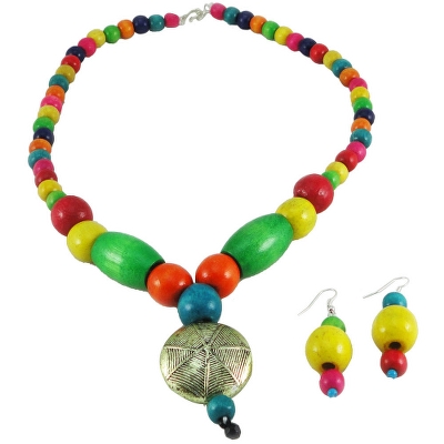 Colorful Wooden Beads Necklace