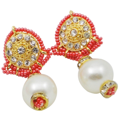 Rosy Pink Designer Jeko Moti Set