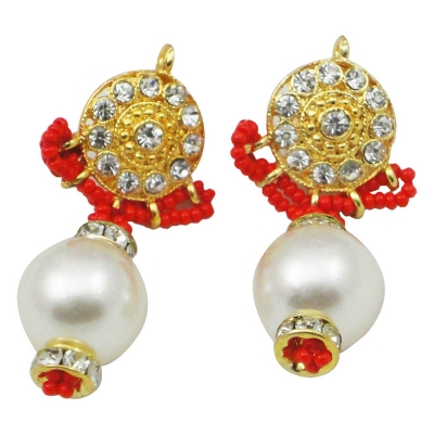 Red Jeko Moti Necklace with Diamond Pendant