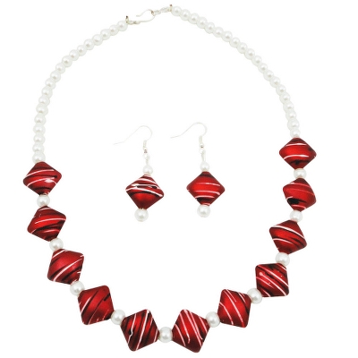 Maroon Designer Beads Necklace