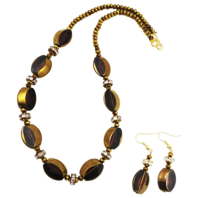 Golden Designer Beads Necklace