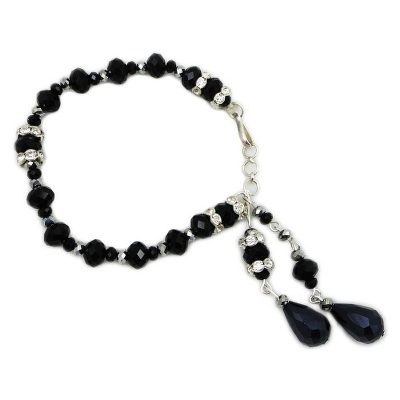 Black Crystal Beads Bracelet