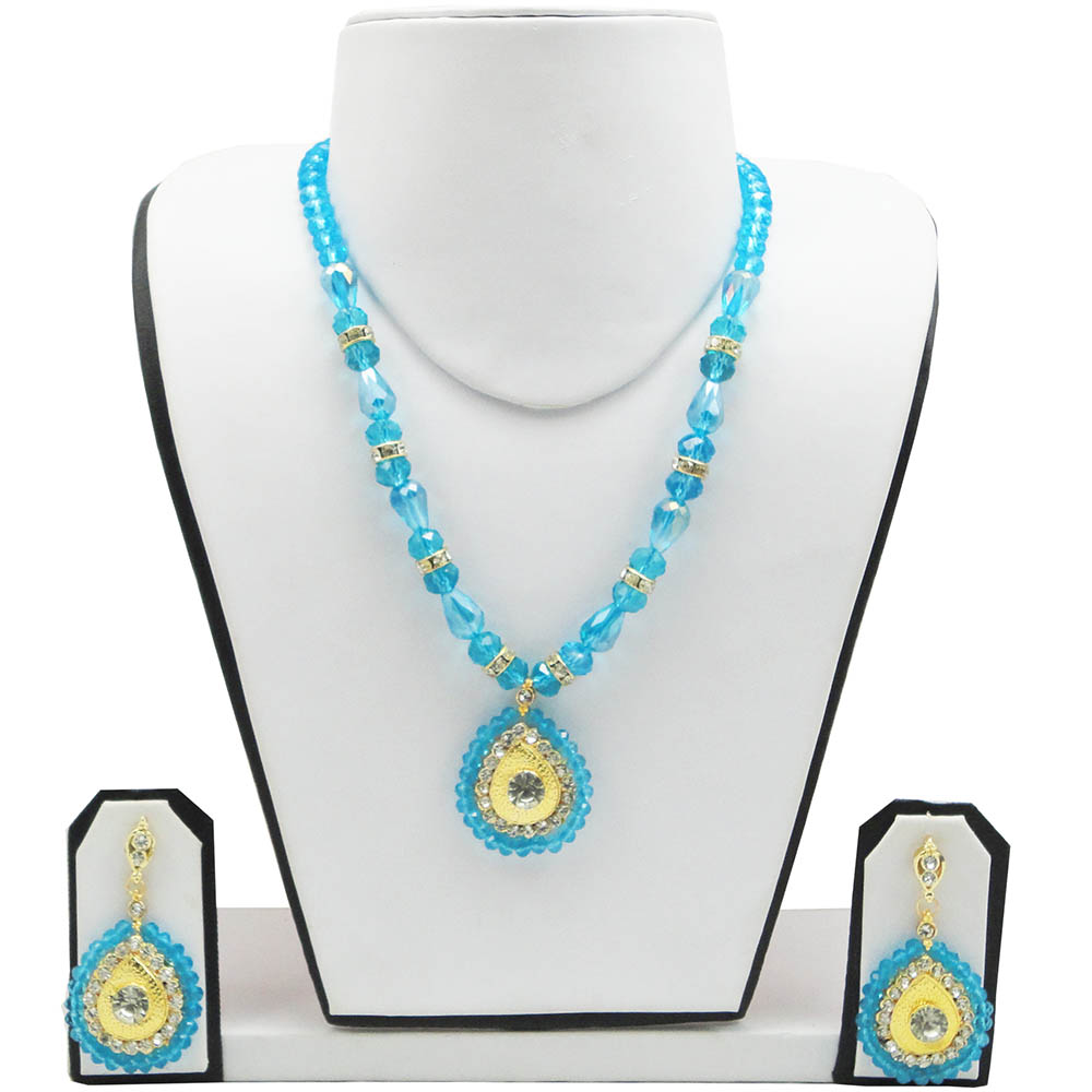 Blue Crystal Beads Necklace