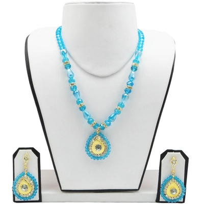 Blue Crystal Beads Necklace