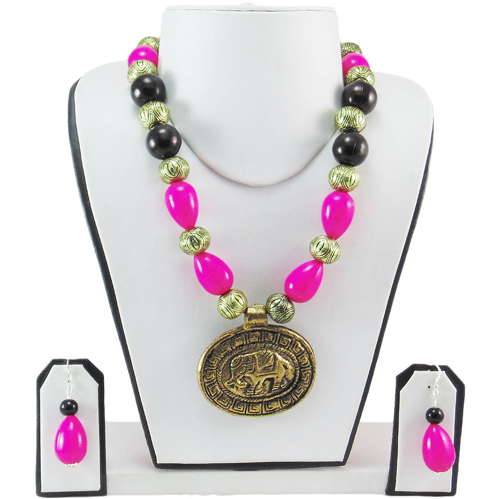 Pink Beads Antique Necklace