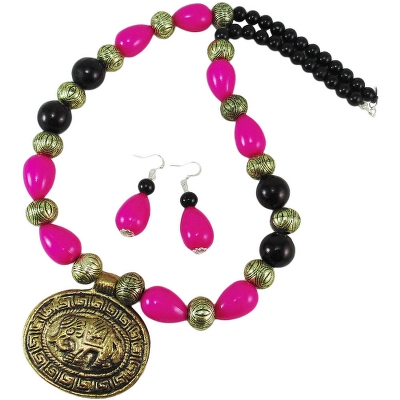 Pink Beads Antique Necklace