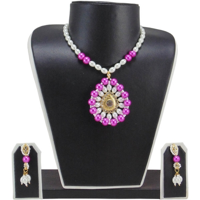 White & Pink Beads Necklace