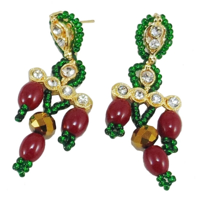 Green &amp; Marron beads Necklace