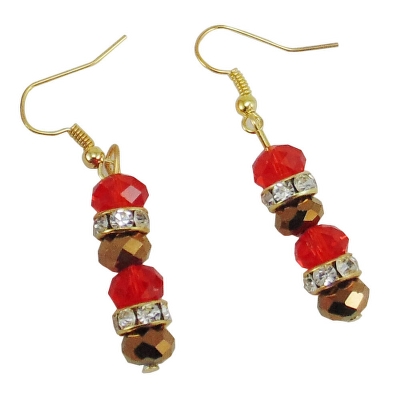 Golden Brown Crystal Beads Necklace