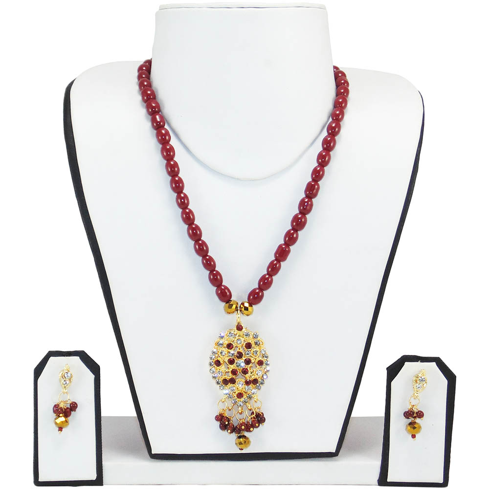 Maroon Beads Necklace