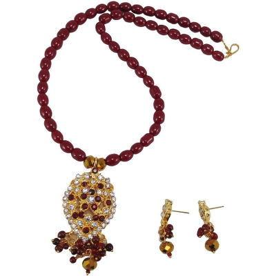 Maroon Beads Necklace