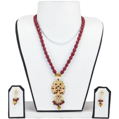 Maroon Beads Necklace