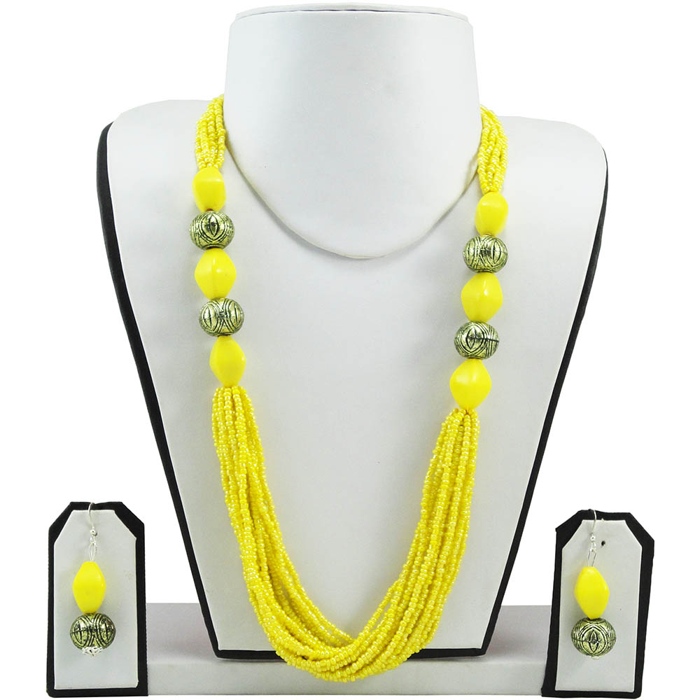 Yellow Jeko Moti Antique Necklace