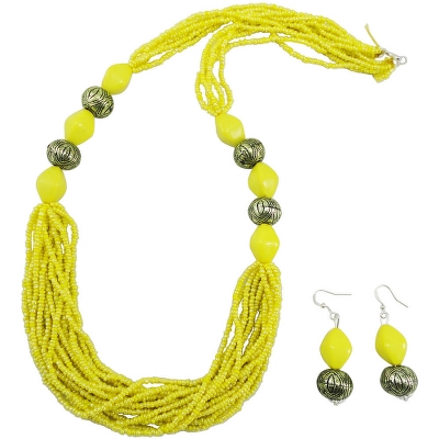 Yellow Jeko Moti Antique Necklace