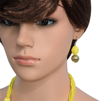 Yellow Jeko Moti Antique Necklace