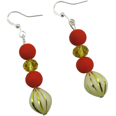 Red &amp; Yellow Designer Beads Necklace