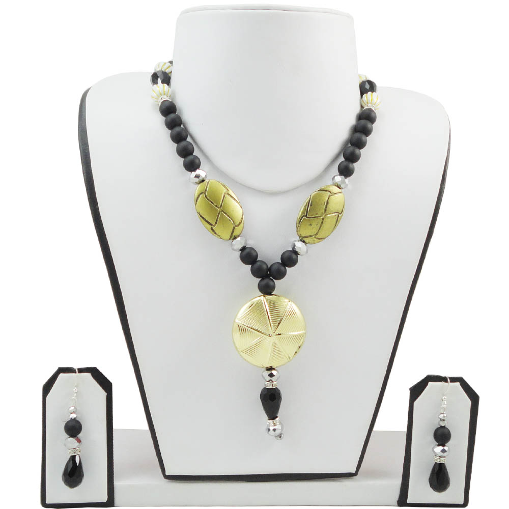 Black Beads Designer Necklace