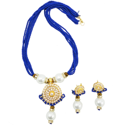 Blue Jeko Moti Traditional Necklace