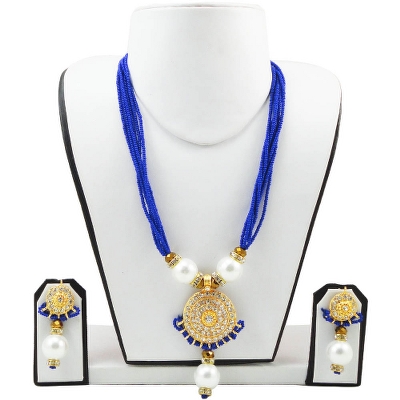 Blue Jeko Moti Traditional Necklace