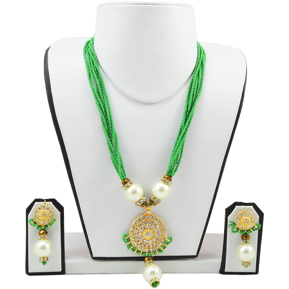 Green Jeko Moti Traditional Necklace