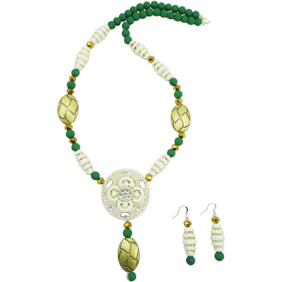 Green Beads Designer Necklace