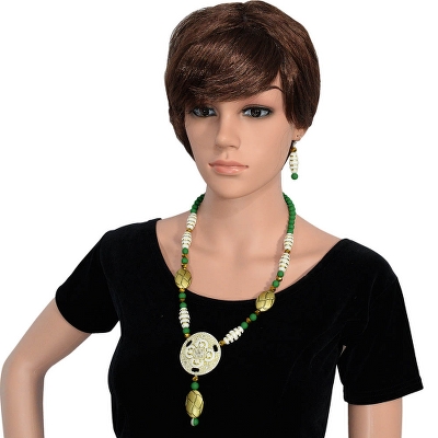 Green Beads Designer Necklace