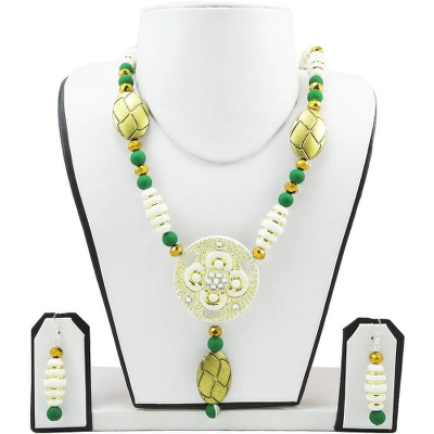 Green Beads Designer Necklace