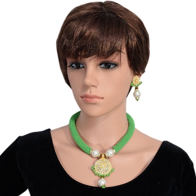 Parrot Green Jeko Moti Handmade Necklace