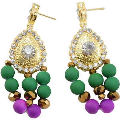 Green &amp; Purple Beads Necklace