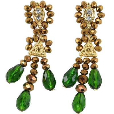 Green &amp; Brown Designer Beads Necklace