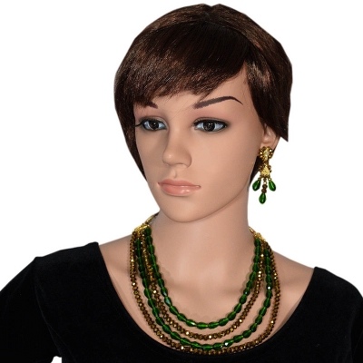 Green &amp; Brown Designer Beads Necklace