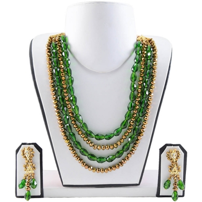 Green &amp; Brown Designer Beads Necklace