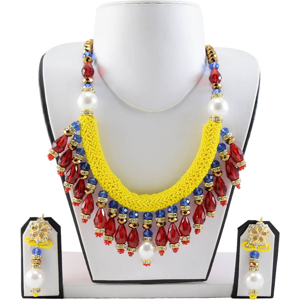 Yellow Jeko Moti handmade Necklace