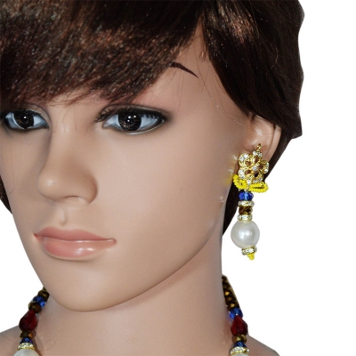 Yellow Jeko Moti handmade Necklace