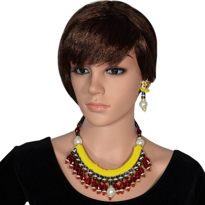 Yellow Jeko Moti handmade Necklace