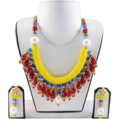 Yellow Jeko Moti handmade Necklace