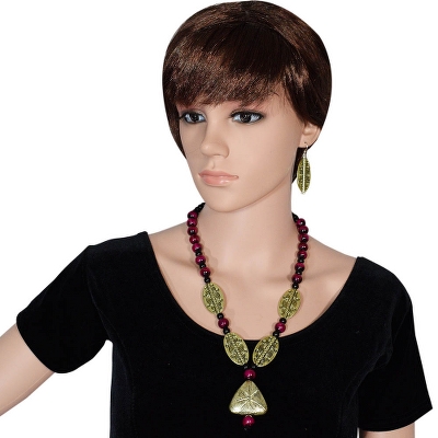 Maroon Beads Designer Necklace