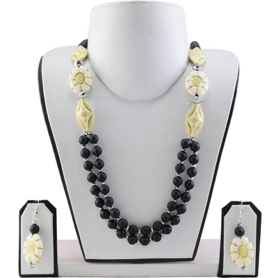 Black Beads Designer Necklace