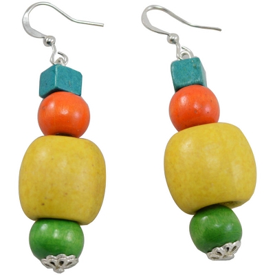 Multi Color Wooden Beads Antique Pendant Designer Necklace