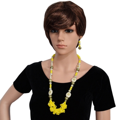 Yellow Jeko moti Designer Beads Necklace