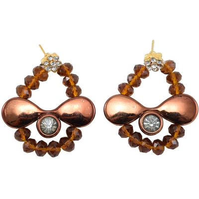 Brown Crystal Beads Designer Necklace