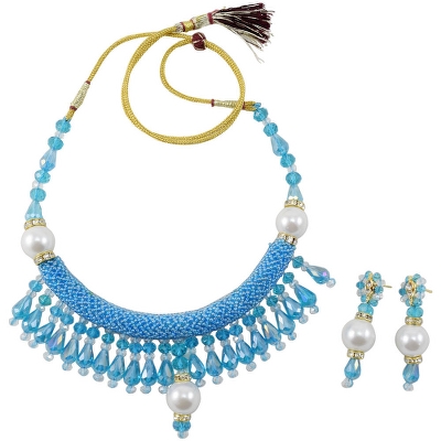 Blue Jeko Moti Necklace