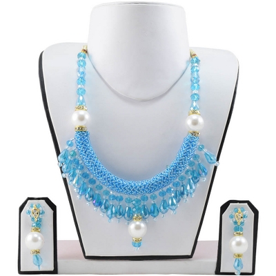 Blue Jeko Moti Necklace