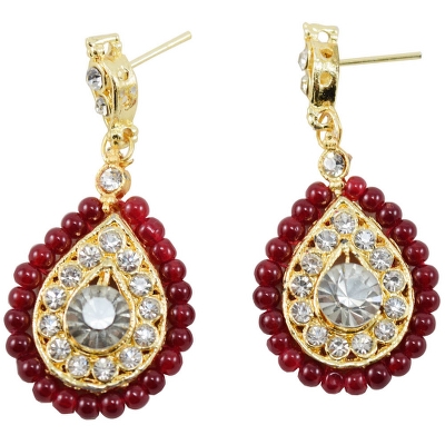 Red Beads Designer Pendant Necklace