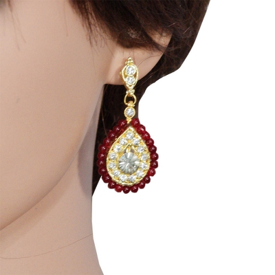 Red Beads Designer Pendant Necklace