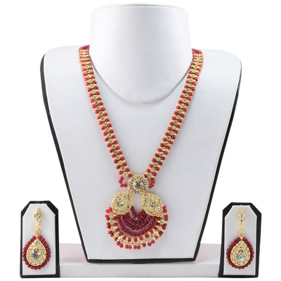 Red Beads Designer Pendant Necklace