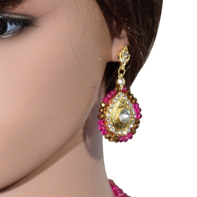 Pink Crystal Beads Choker Necklace