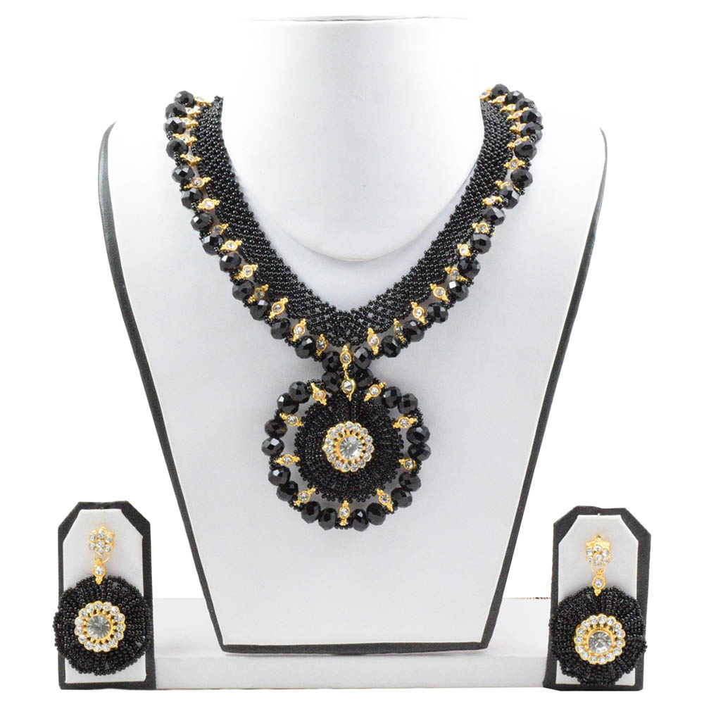 Black Jeko Moti Designer Necklace