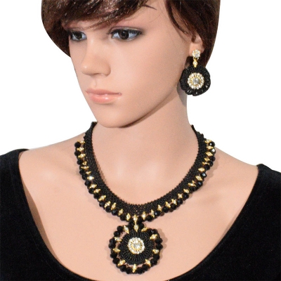 Black Jeko Moti Designer Necklace