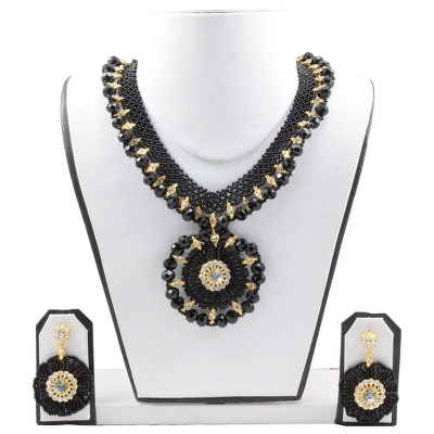 Black Jeko Moti Designer Necklace
